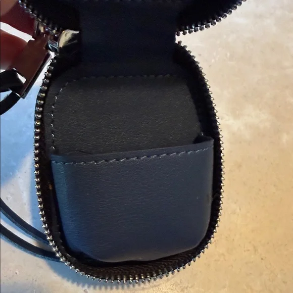 Christian Dior Paris Small Air Pod Case Jewelry Travel Navy Blue Logo - Picture 5 of 8